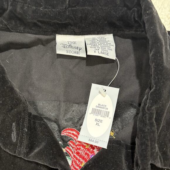 NWT VINTAGE 90s Disney Store Mickey &Friends New Years Embroidered Velvet Blouse - Picture 6 of 8